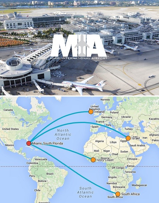 Miami International Airport Adds Africa Ireland and Israel to